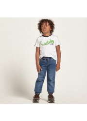 Juniors Solid Denim Pants with Pocket Detail and Drawstring