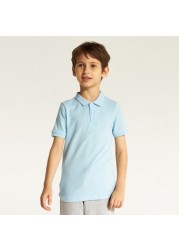 Juniors Solid Short Sleeves Polo T-shirt