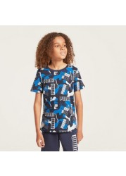 PUMA All-Over Printed T-shirt with Short Sleeves