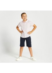 Juniors Solid Shorts with Pockets and Belt