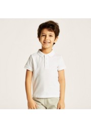 Juniors Solid Polo T-shirt with Short Sleeves