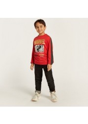 Spider-Man Print T-shirt with Long Sleeves