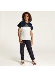 Kappa Panelled T-shirt with Crew Neck and Short Sleeves