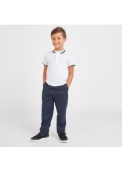 Juniors Solid Polo T-shirt with Short Sleeves