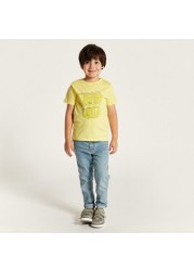 Lee Cooper Printed T-shirt with Crew Neck and Short Sleeves