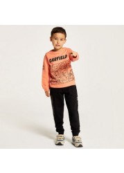 Garfield Print Sweatshirt and Jog Pants Set