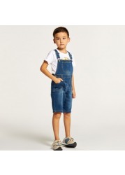 Lee Cooper Solid Dungarees with Pocket Detail and Belt Loops