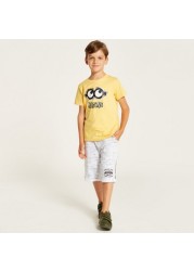 Despicable Me Print T-shirt with Crew Neck and Short Sleeves