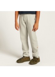 Solid Mid-Rise Pants with Pockets and Roll-Up Tab Hem