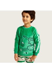 Juniors Graphic Print T-shirt and Striped Pyjamas Set