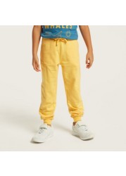 Juniors Solid Jog Pants with Pockets and Drawstring Closure