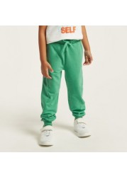 Juniors Solid Jog Pants with Pockets and Drawstring Closure