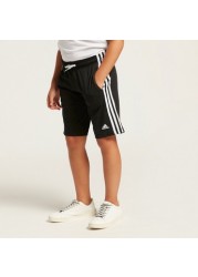 adidas Solid Shorts with Tape and Pocket Detail