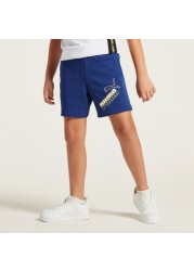 Puma Logo Print Shorts with Pocket Detail and Elasticised Waistband