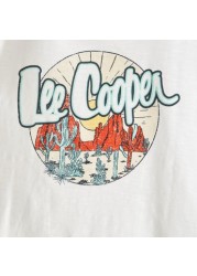 Lee Cooper Printed Round Neck T-shirt with Short Sleeves