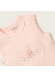 Juniors Embroidered Sleeveless Bodysuit