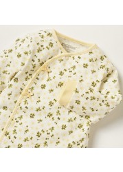 Juniors Floral Print Sleepsuit with Long Sleeves