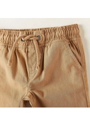 Juniors Solid Shorts with Drawstring Closure and Pockets