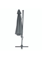 GoodHome Mallorca Aluminum & Polyester Overhanging Crank Parasol (2550 x 3460 mm)