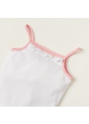 Giggles Solid Sleeveless Bodysuit with Frill Detail