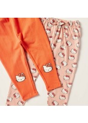 Sanrio Hello Kitty Print Leggings with Elasticised Waist - Set of 2