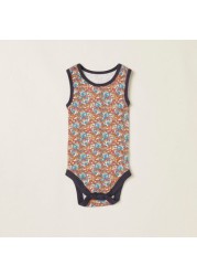 Juniors Printed Sleeveless Bodysuit - Set of 5