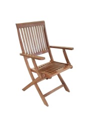 THB Eucalyptus Wood Folding Chair W/Armrest Generic (59.5 x 57 x 94 cm, 2 Pc.)