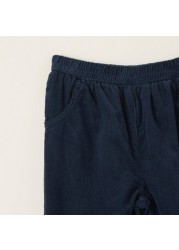 Juniors Solid Cord Pants with Pockets and Elasticated Waistband