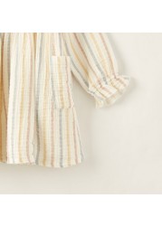 Giggles Striped Dress with Long Sleeves