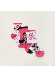 Disney Minnie Mouse Print Socks - Set of 3