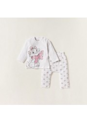 Disney Marie Print T-shirt with Full Length Pyjamas - Set of 2