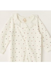 Love Earth Printed Organic Sleepsuit with Long Sleeves