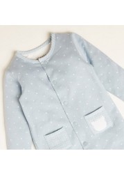 Giggles All-Over Star Print Closed Feet Sleepsuit with Long Sleeves and Pockets