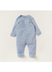 Juniors Solid Closed Feet Sleepsuit with Long Sleeves and Snap Closure - Set of 2