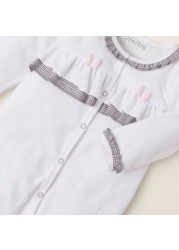 Juniors Bow Applique Detail Closed Feet Sleepsuit