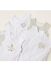 Juniors Printed Round Neck Sleeveless Bodysuit - Set of 7