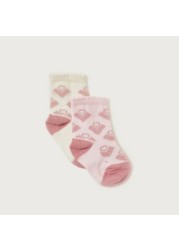 Juniors Textured Socks with Cuffed Hem - Pack of 2