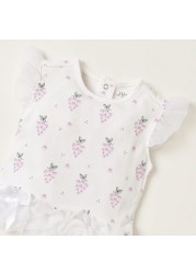 Juniors Printed Romper with Ruffle Detail