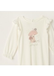 Love Earth Printed Organic Sleepsuit with Long Sleeves