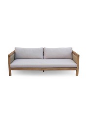 Seychelles 3-Seater Acacia Wooden Sofa W/Cushion Generic, (207 x 80 x 65 cm)