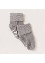 Giggles Slogan Textured Ankle Length Socks