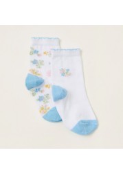 Juniors Floral Print Infant Socks - Set of 2