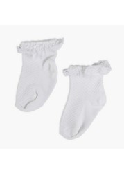 Giggles Embroidered Frill Detail Socks