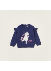 Juniors Unicorn Print T-shirt and Joggers Set