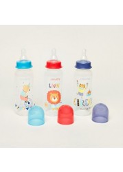 Juniors Printed 3-Piece Feeding Bottle Set - 250 ml