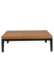 Aruba Deluxe Aluminum Coffee Table W/Wooden Top Generic (100 x 100 x 33 cm)