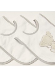 Juniors Elephant Embroidered Bib with Snap Closure - Set of 3