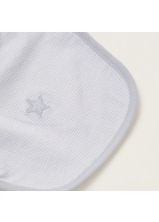 Love Earth Striped Organic Bib with Star Embroidery