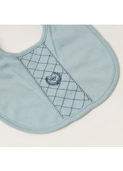 Giggles Embroidered Bib with Press Button Closure