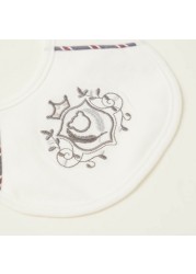 Giggles Embroidered Bib with Press Button Closure